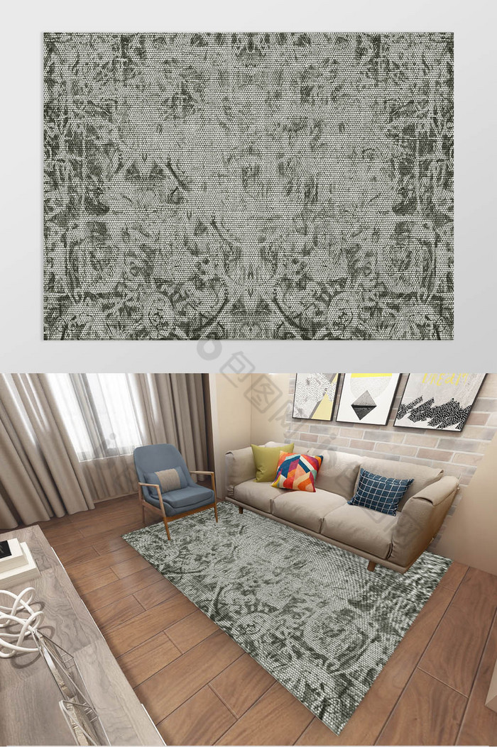 现代民族土耳其异域风情纹理地毯装饰图片图片
