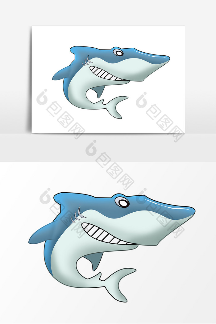 海洋生物鲨鱼手绘元素