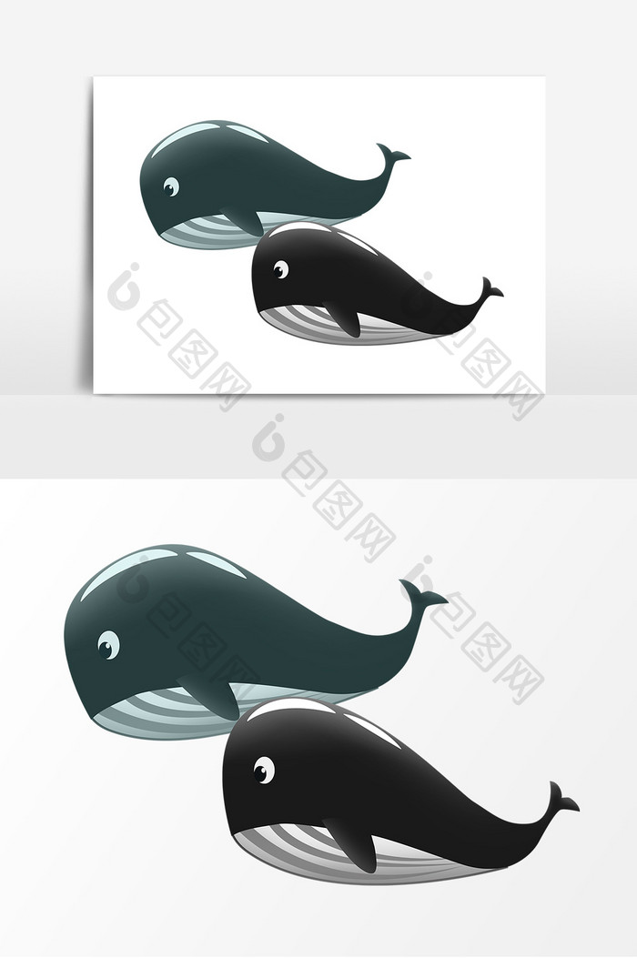 海洋鱼形象元素插画