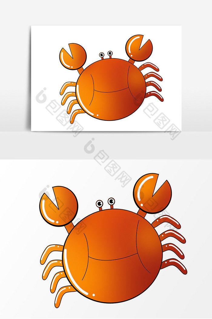 海洋生物卡通螃蟹