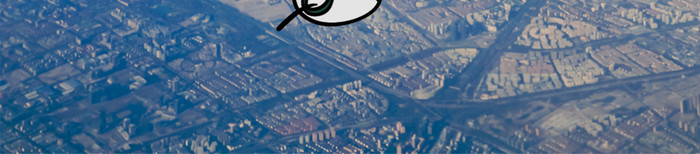 飞机视角俯瞰城市建筑创意摄影插画gif