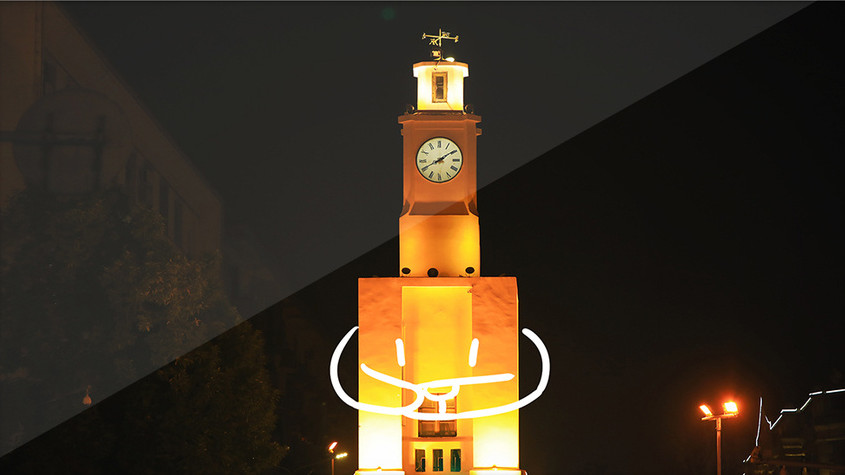 泉州地标钟楼建筑创意摄影插画gif图片