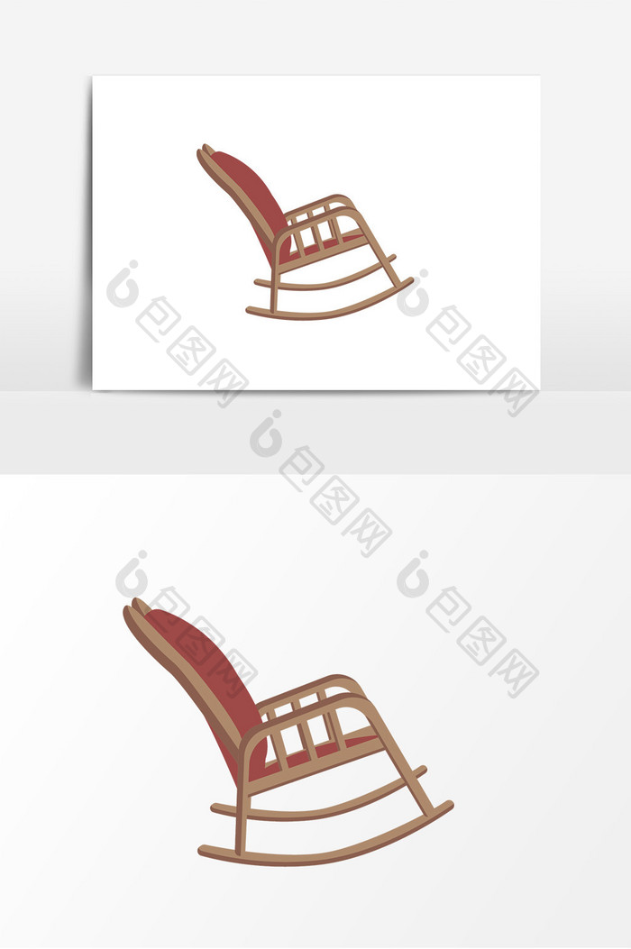 卡通木质椅子矢量元素