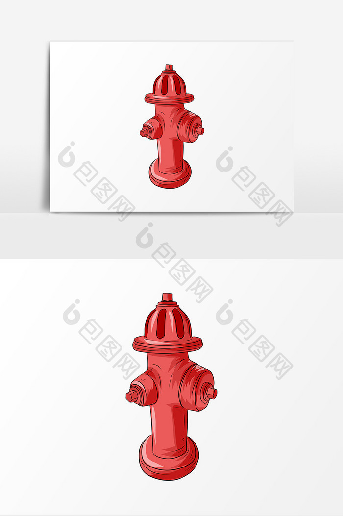 生活用品消防栓卡通元素