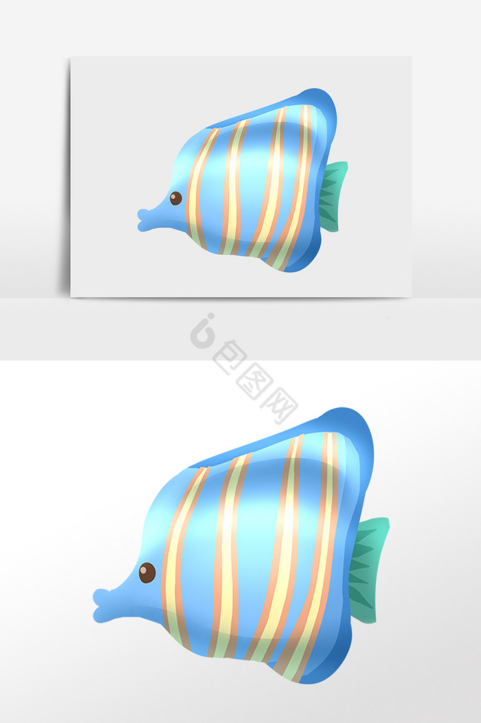 海洋水生物动物鱼插画图片