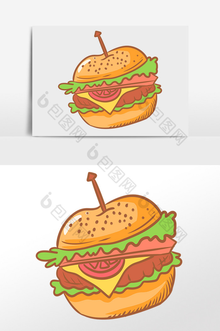 餐饮快餐汉堡包插画图片图片