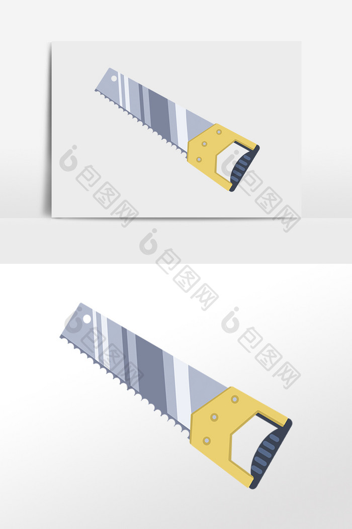 手绘劳动节施工工具手锯插画