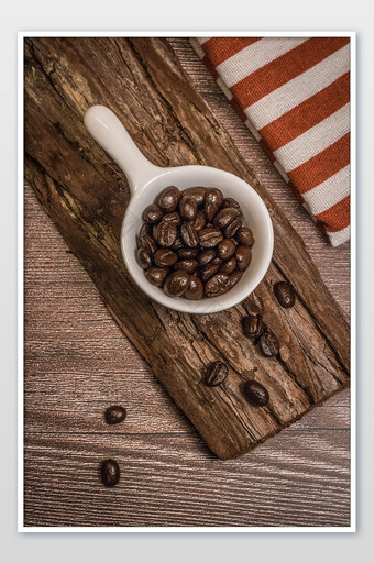 清新美味咖啡豆摄影图图片