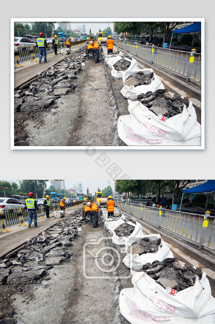 五一节照片城市道路补修图片