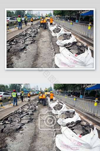 五一节照片城市道路补修图片