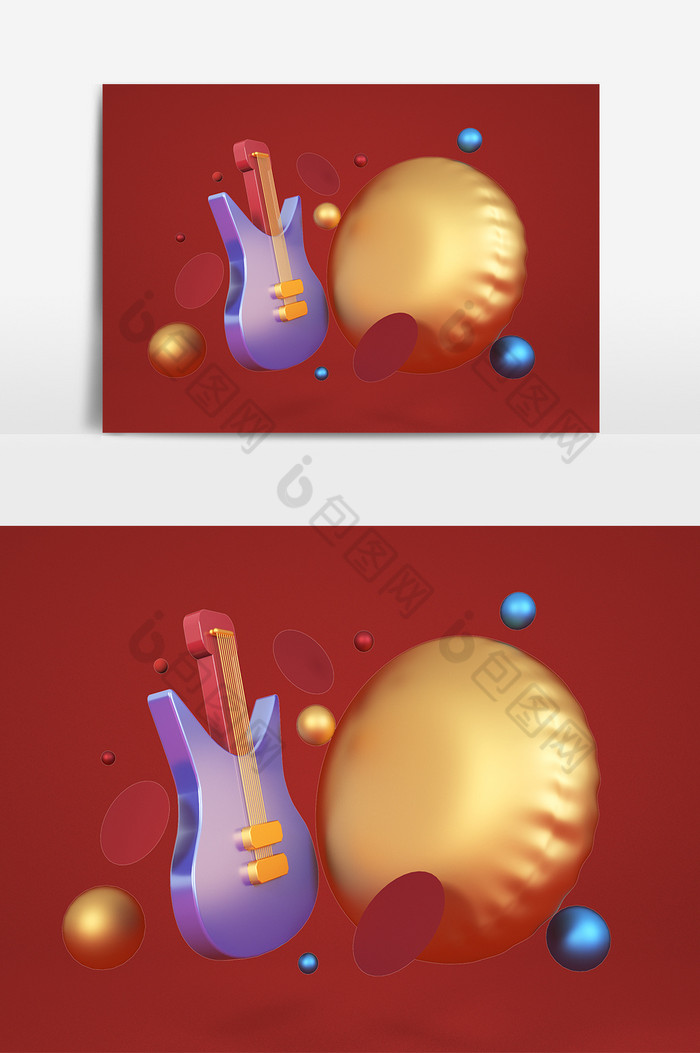 C4D音乐吉他装饰图片图片
