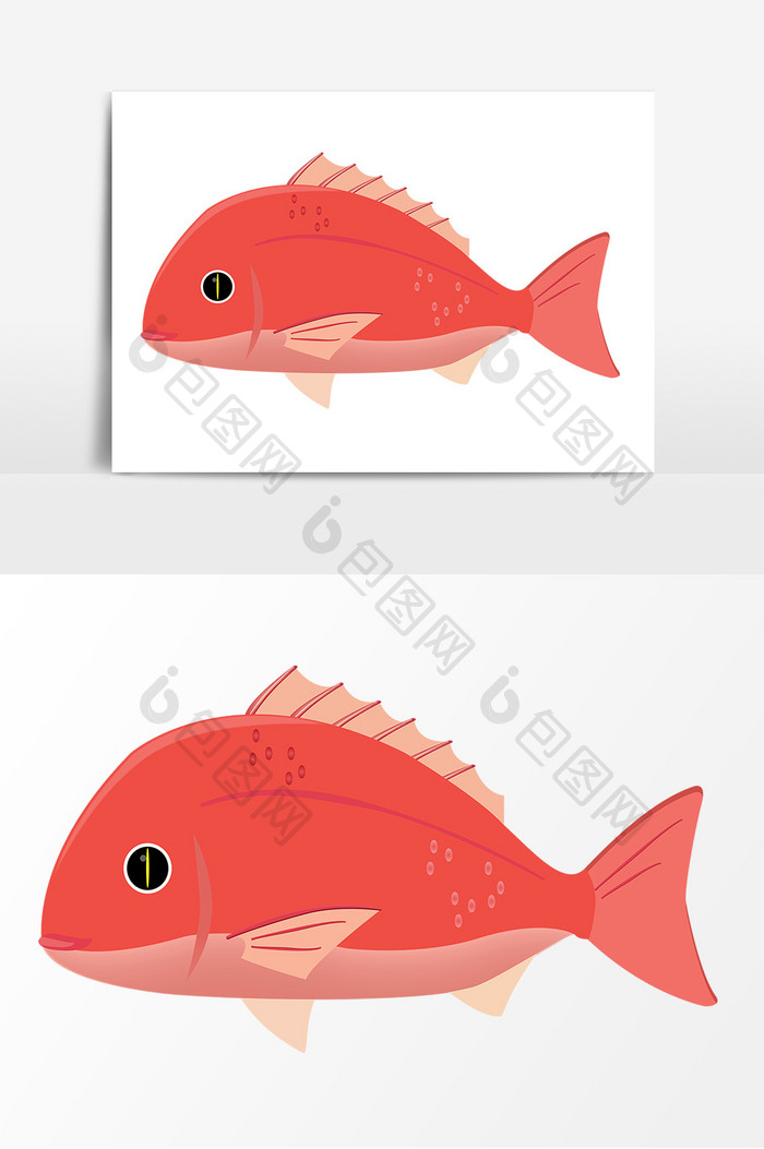 海洋动物鱼形象元素手绘