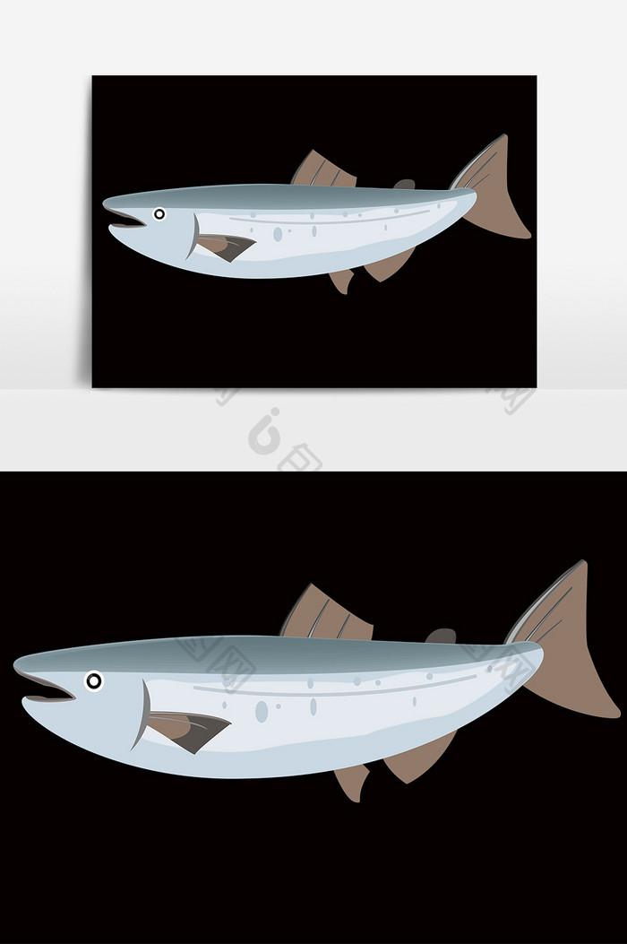 海洋动物鱼手绘卡通元素