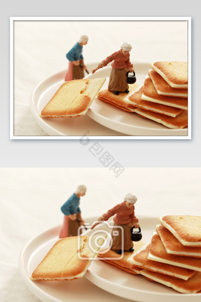 白色恋人巧克力饼干微型创意美食图片