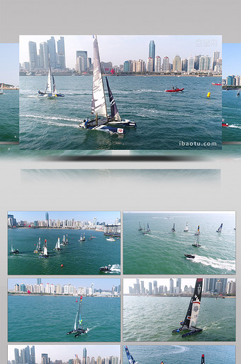 极限帆船赛帆船比赛激情海上运动视频素图片