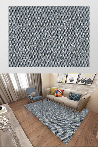 简约摩洛哥金色条纹麻布地毯图案图片