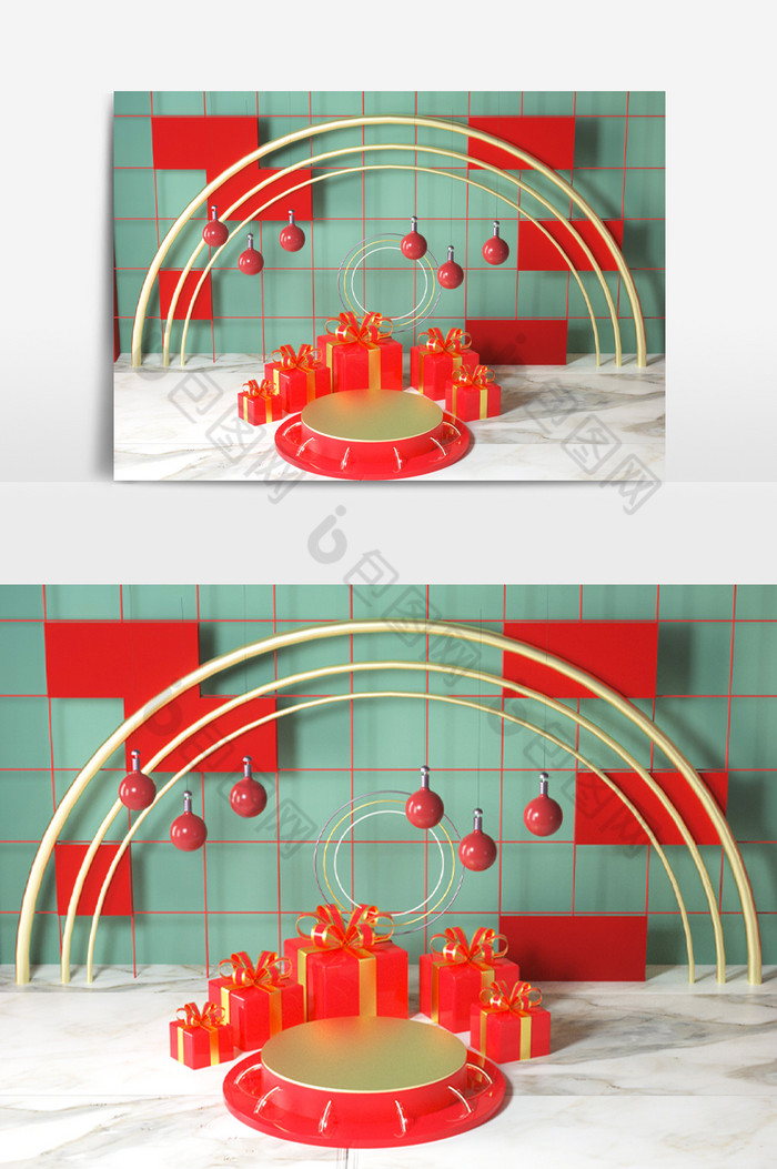C4D模型电商节日C4D场景模型C4D立体海报图片