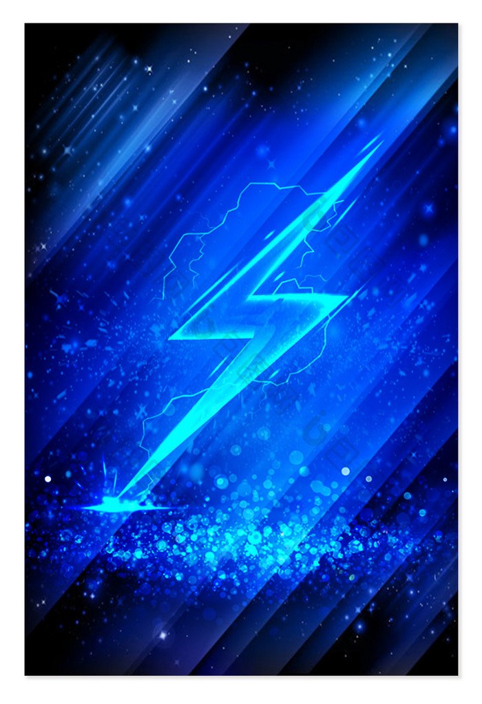 蓝色渐变光效线条闪电科幻5g背景图片