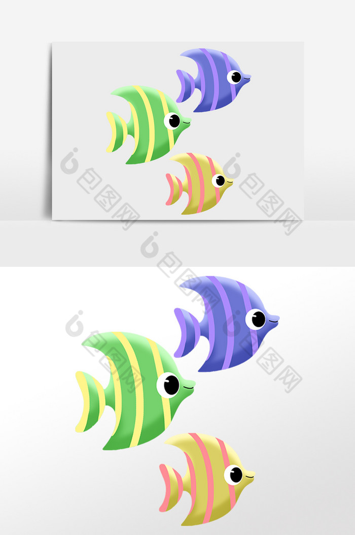 海洋生物动物彩色热带鱼插画图片图片