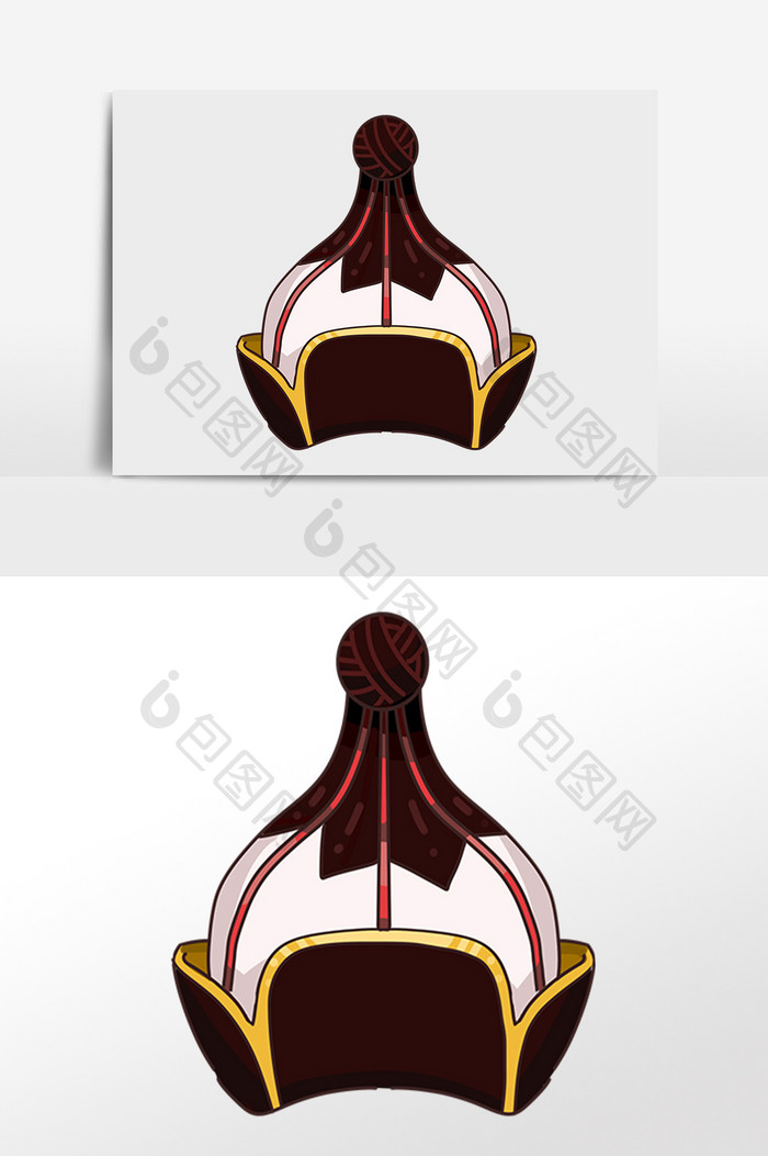 手绘插画蒙古靴插画蒙古袍靴子图片