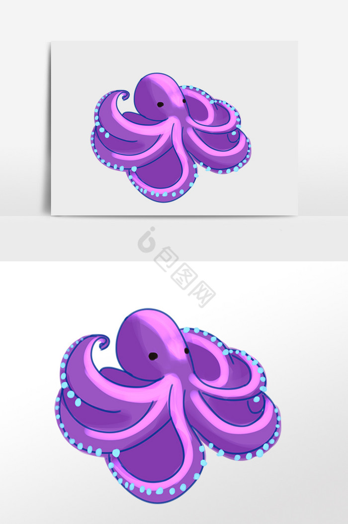 海洋生物动物章鱼插画图片
