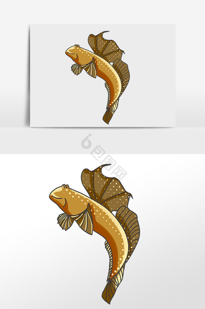 海洋生物动物娃娃鱼插画