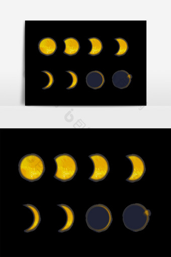 月食月亮月牙图案图片