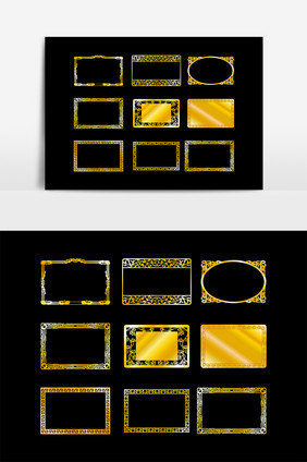 金色矩形边框装饰