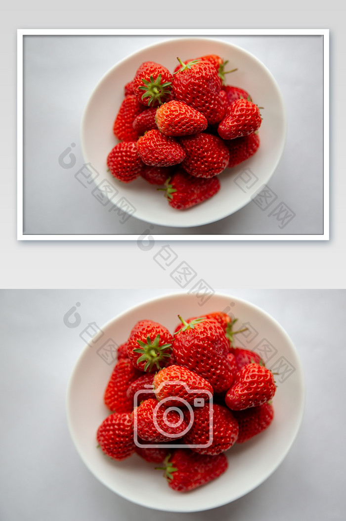碗装草莓摄影图片