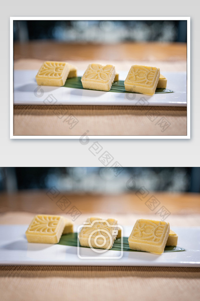西湖名点竹叶绿豆糕美食摄影图