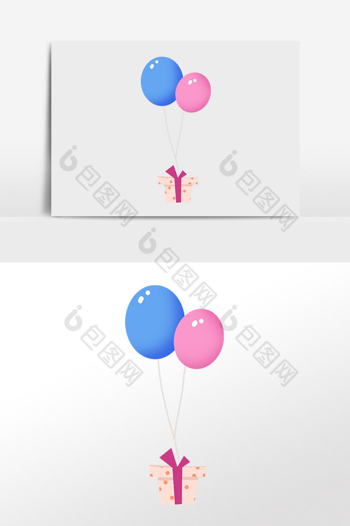 庆祝六一儿童节气球礼盒插画图片图片