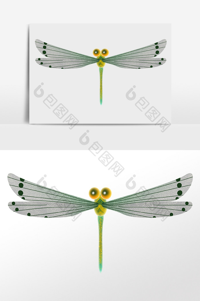 手绘卡通飞虫昆虫翅膀蜻蜓插画
