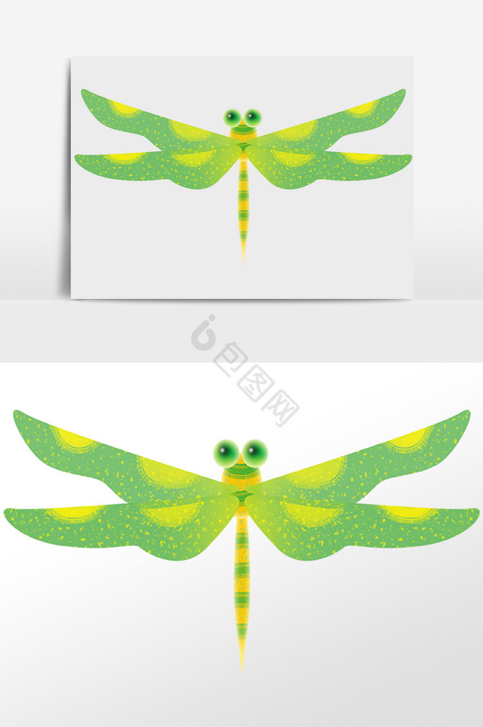飞虫昆虫动物绿蜻蜓插画图片