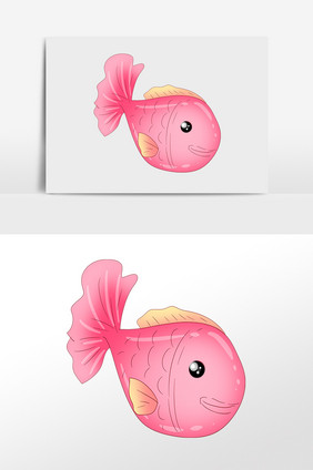 手绘海洋动物生物海底小鱼插画