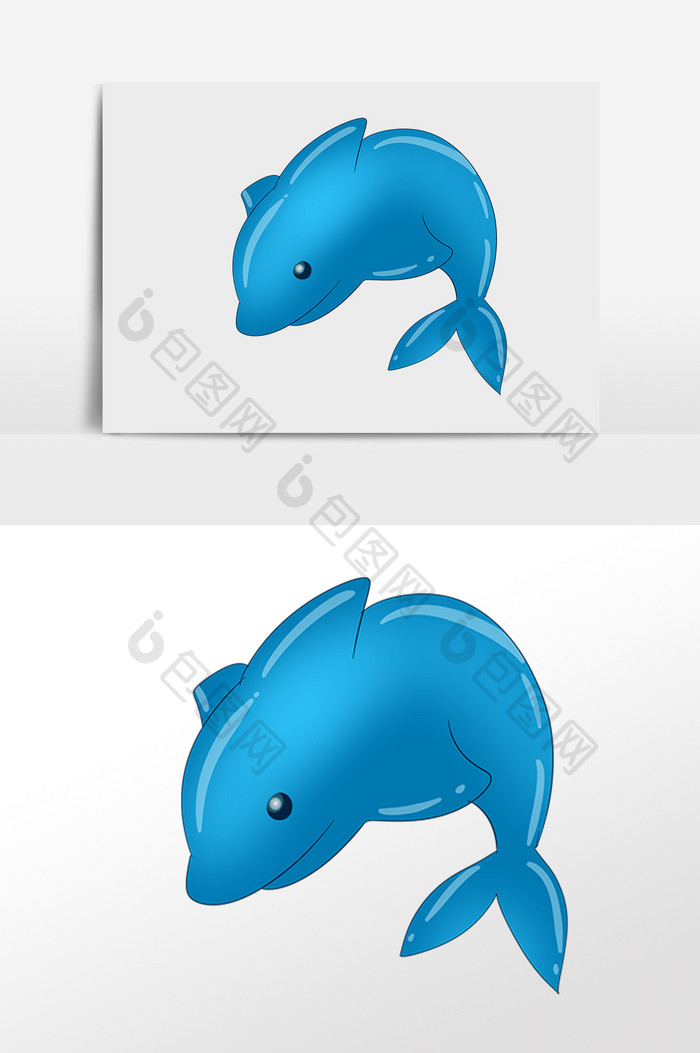 海洋动物生物蓝色海豚插画