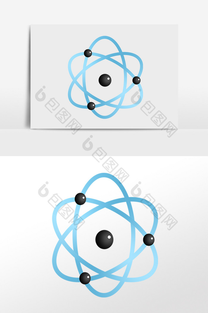 手绘生物科学分子原子结构插画