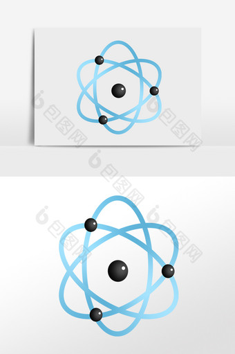 手绘生物科学分子原子结构插画图片