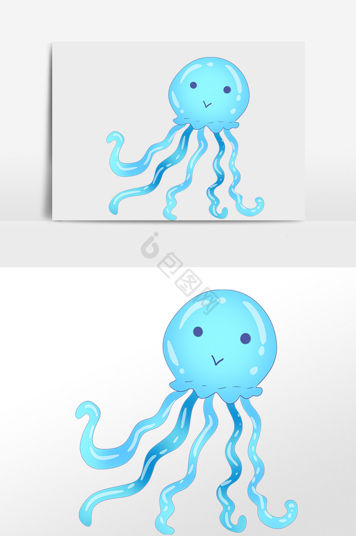海洋动物生物水母插画图片