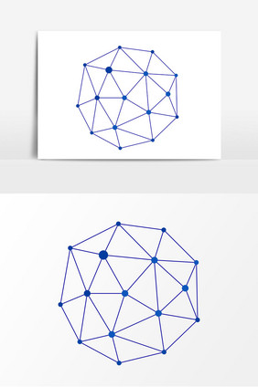 蓝色科技线条球矢量元素