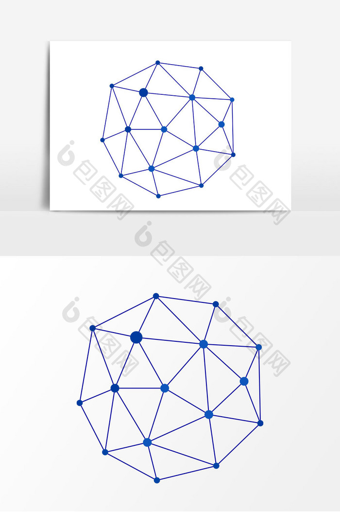 蓝色科技线条球矢量元素