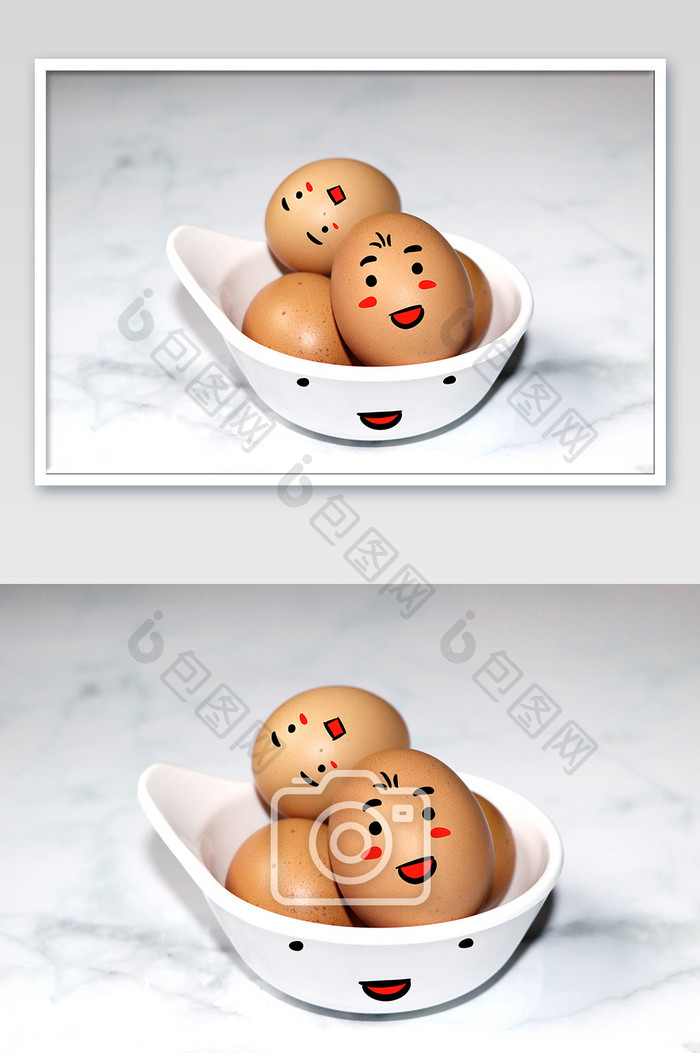 创意柴鸡蛋摄影图片