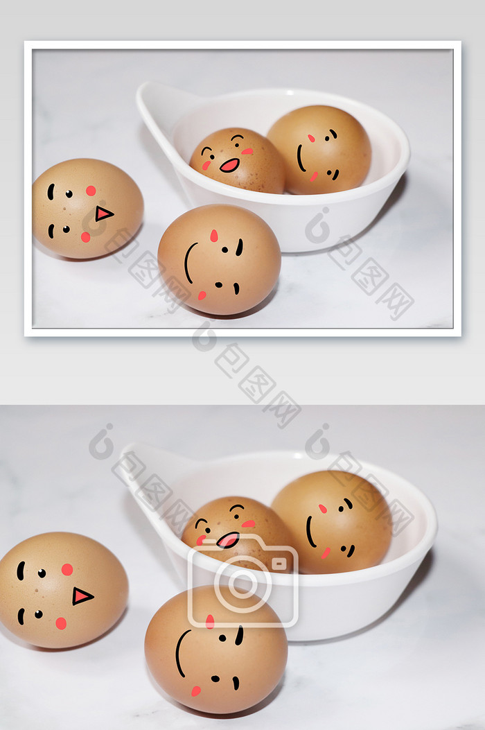 创意鸡蛋卡通表情摄影图片