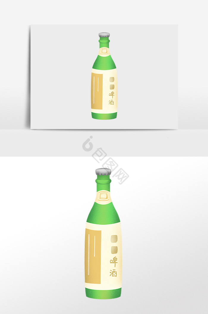 庆典饮品一瓶啤酒酒水插画图片