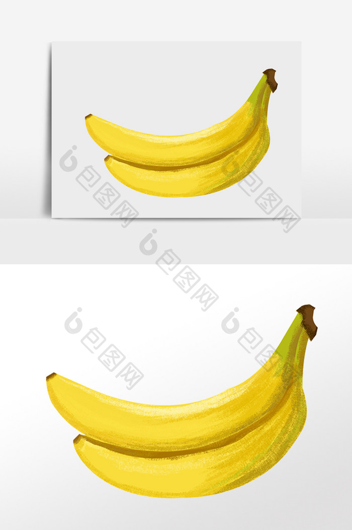 手绘夏季水果新鲜黄色香蕉插画
