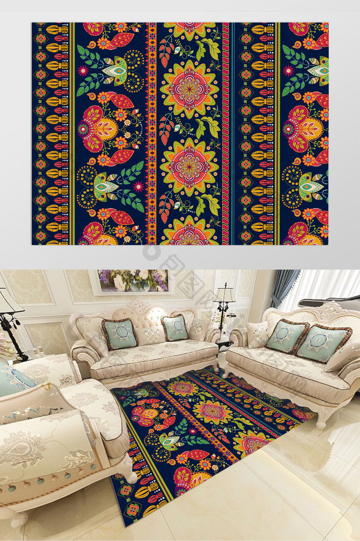 欧式唯美花纹毯地毯图案