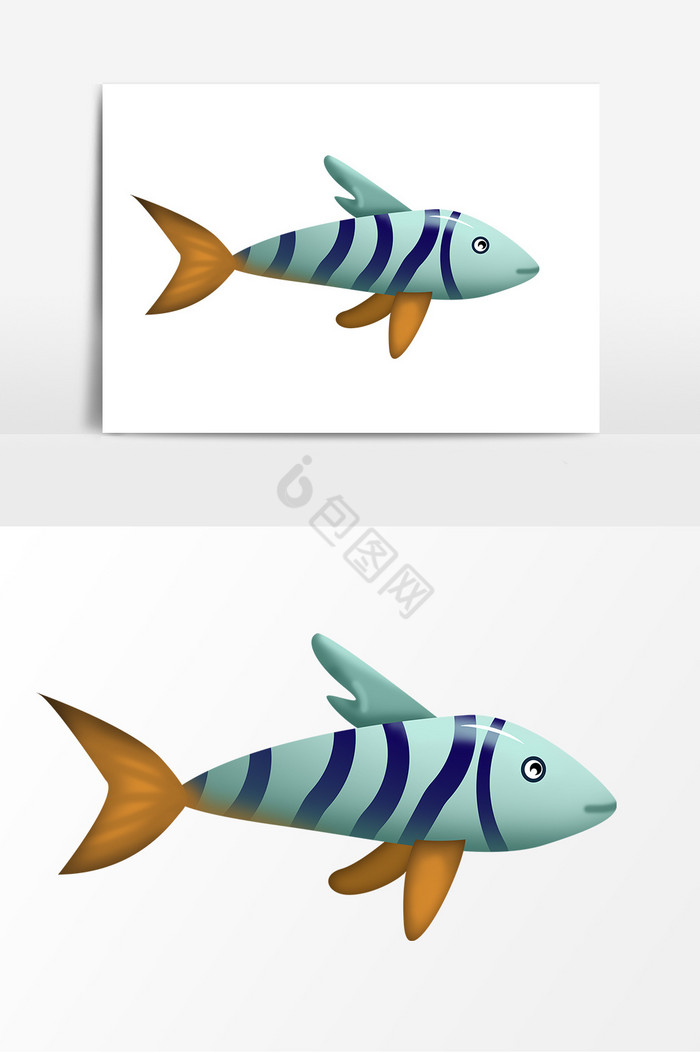 海洋生物鱼形象插画图片
