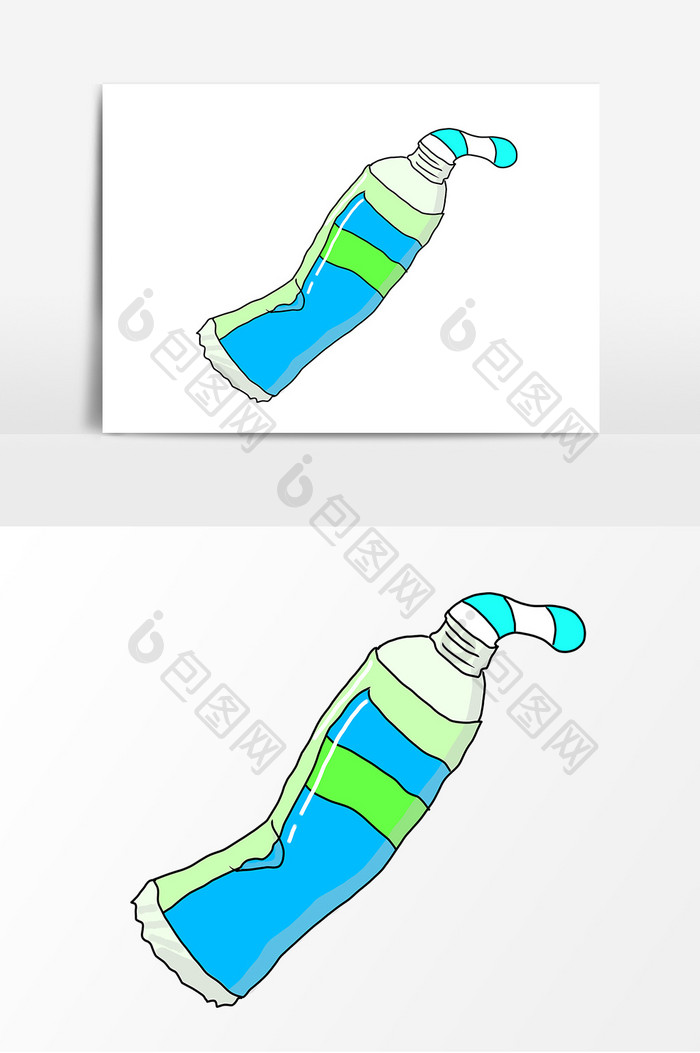 手绘卡通牙膏形象元素