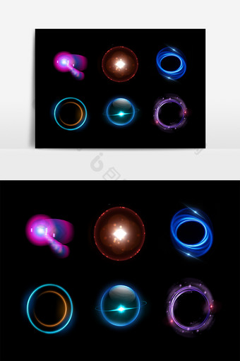 彩色光圈效果设计素材图片