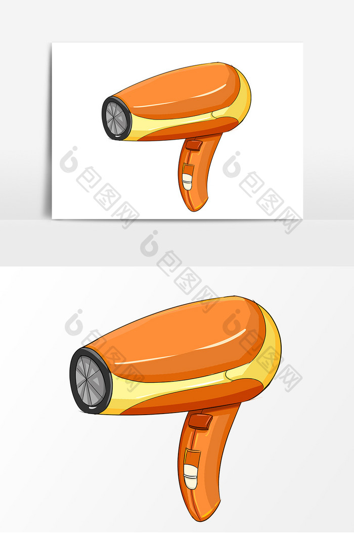 吹风机手绘卡通形象元素