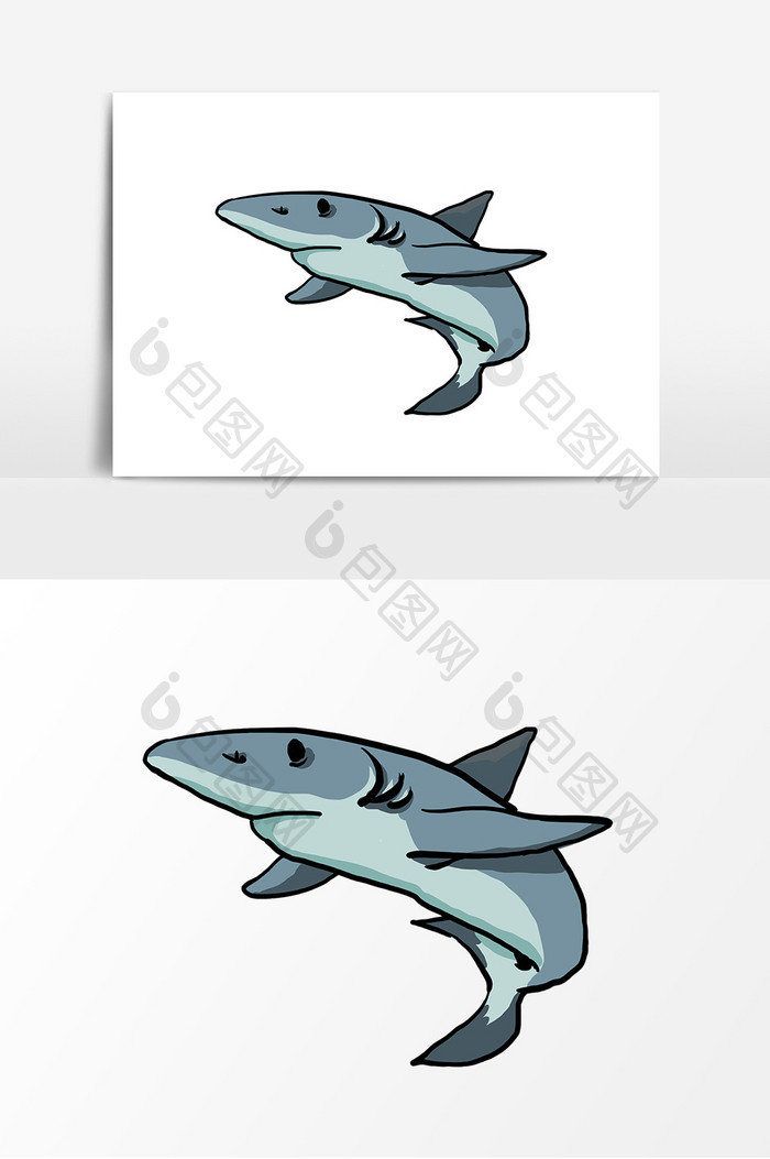 手绘鲨鱼卡通形象
